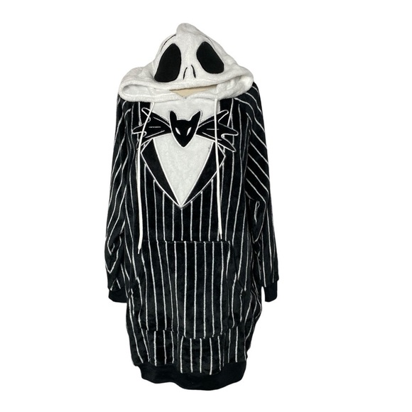 Disney MJC International Jack Skellington Pinstripe Hoodie Dress Size M - Picture 1 of 4